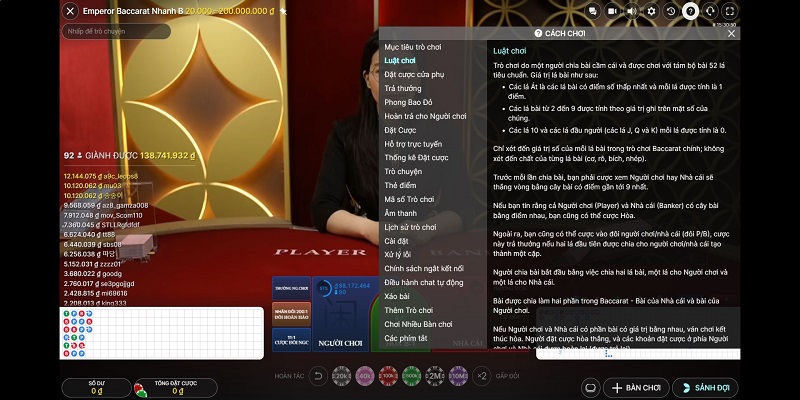 Luật chơi baccarat rất đơn giản